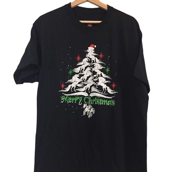 Stallion Christmas Tree Tshirt Men’s Size 2XL - Picture 1 of 1
